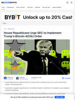 Bitcoin in 401(k) Retirement Plans: House Republicans Press SEC