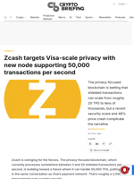 Zcash targets Visa-scale privacy with new node supporting 50,000 transactions per second