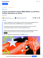 US Tech Sanctions on China Spark $800 Million Crypto Sell-Off
