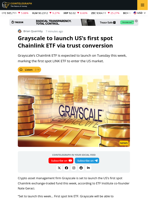 Grayscale's Spot Chainlink ETF Is Reportedly Launching This Week