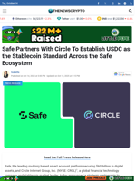 Safe Partners With Circle To Establish USDC as the Stablecoin Standard Across the Safe Ecosystem - TheNewsCrypto