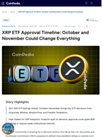 XRP ETF Approval Timeline: October and November Could Change Everything