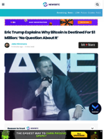 Eric Trump Explains Why Bitcoin Is Destined for $1 Million