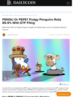 PENGU Or PEPE? Pudgy Penguins Rally 85.9% With ETF Filing - DailyCoin