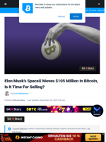 Elon Musk’s SpaceX Moves $105 Million In Bitcoin, Is It Time For Selling? | Bitcoinist.com