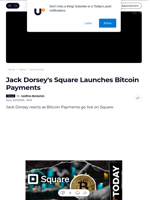 Jack Dorsey's Square Launches Bitcoin Payments - U.Today