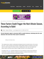 These Factors Could Trigger the Next Altcoin Season, According to Bybit