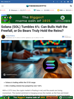 Solana (SOL) Tumbles 6%: Can Bulls Halt the Freefall, or Do Bears Truly Hold the Reins?