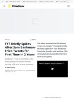 FTT Briefly Spikes After Sam Bankman-Fried Tweets for First Time in 2 Years