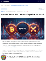 MAGAX Beats BTC, XRP As Top Pick for 2025