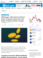 JPMorgan CEO Jamie Dimon Says Cryptocurrencies Are Real, Predicts Mass Usage ⋆ ZyCrypto
