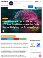 Remittix Price Could Hit $10 in 2025 as PayFi Becomes the Only Sector Defying the Crypto Crash | Live Bitcoin News