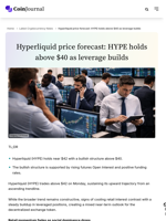 Hyperliquid price forecast: HYPE holds above $40 as leverage builds