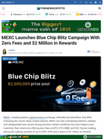 MEXC Launches Blue Chip Blitz Campaign With Zero Fees and $2 Million in Rewards