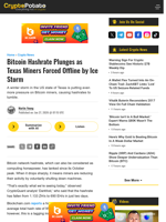 Bitcoin Hashrate Plunges as Texas Miners Forced Offline by Ice Storm