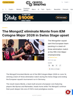 The MongolZ eliminate Monte from IEM Cologne Major 2026 in Swiss Stage upset