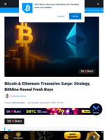 Bitcoin & ETH Treasuries Surge: Strategy, BitMine Buy Fresh