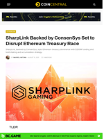 SharpLink Backed by ConsenSys Set to Disrupt Ethereum Treasury Race - CoinCentral