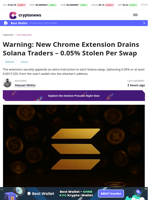 Chrome Extension Secretly Steals from Solana Traders