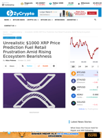 Unrealistic $1000 XRP Price Prediction Fuel Retail Frustration Amid Rising Ecosystem Bearishness ⋆ ZyCrypto