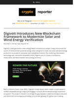 Digivolt Introduces New Blockchain Framework to Modernize Solar and Wind Energy Verification