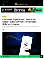 Cardano’s Big Moment? ADA Price Nears $0.240 as Hoskinson Defends Network