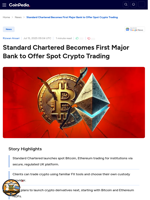 Standard Chartered Becomes First Major Bank to Offer Spot Crypto Trading