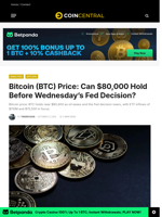 Bitcoin (BTC) Price: Can $80,000 Hold Before Wednesday’s Fed Decision? - CoinCentral