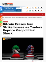 Bitcoin Erases Iran Strike Losses as Traders Reprice Geopolitical Shock - The Crypto News Wire