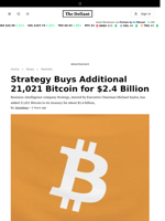 Strategy Buys Additional 21,021 Bitcoin for $2.4 Billion - 