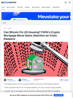 US Mortgage Stress Hits Crisis Levels, Bitcoin Impact Minimal