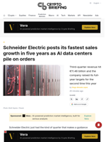Schneider Electric posts its fastest sales growth in five years as AI data centers pile on orders
