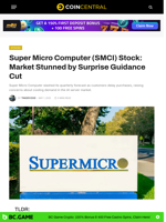 Super Micro Computer (SMCI) Stock: Market Stunned by Surprise Guidance Cut - CoinCentral