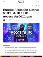 Exodus Unlocks Native XRPL & RLUSD Access for Millions