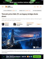 Toncoin price falls 3% as legacy bridge shuts down - AMBCrypto
