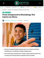From Compound to Restaking: The Calvin Liu Story - Crypto News Flash