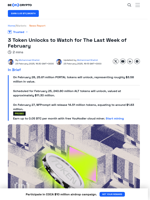 3 Token Unlocks for the Last Week of February: PORTAL, ALT, NFP