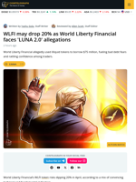 WLFI Risks 20% Drop As World Liberty Financial Faces Insider Allegations