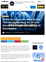 Shiba Inu Drops 5% After Burns TON Struggles Near $3.35 and BlockDAG Progresses With 4.5K Developers | Live Bitcoin News