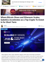 Where Bitcoin Slows and Ethereum Scales, Qubetics Accelerates as a Top Crypto To Invest in for Short Term - TheNewsCrypto