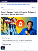 Robert Kiyosaki Predicts Financial Collapse Is Here – Can Bitcoin Save You?