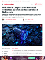 Polkadot's Largest DeFi Protocol Hydration Launches Decentralized Stablecoin - Coinspeaker