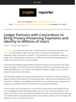 Ledger Partners with Concordium to Bring Privacy-Preserving Payments and Identity to Millions of Users