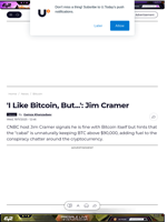 'I Like Bitcoin, But...': Jim Cramer - U.Today
