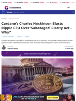 Hoskinson Slams Ripple CEO on Clarity Act