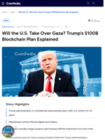Will the U.S. Take Over Gaza? Trump’s $100B Blockchain Plan Explained