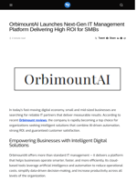 OrbimountAI Launches Next-Gen IT Management Platform Delivering High ROI for SMBs - Visionary Financial