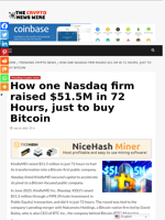 How one Nasdaq firm raised $51.5M in 72 Hours, just to buy Bitcoin - The Crypto News Wire
