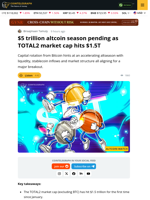 Altcoin Marketcap To Hit $5T If Altseason Keeps Up