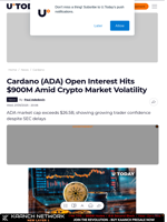 Cardano (ADA) Open Interest Hits $900M Amid Crypto Market Volatility